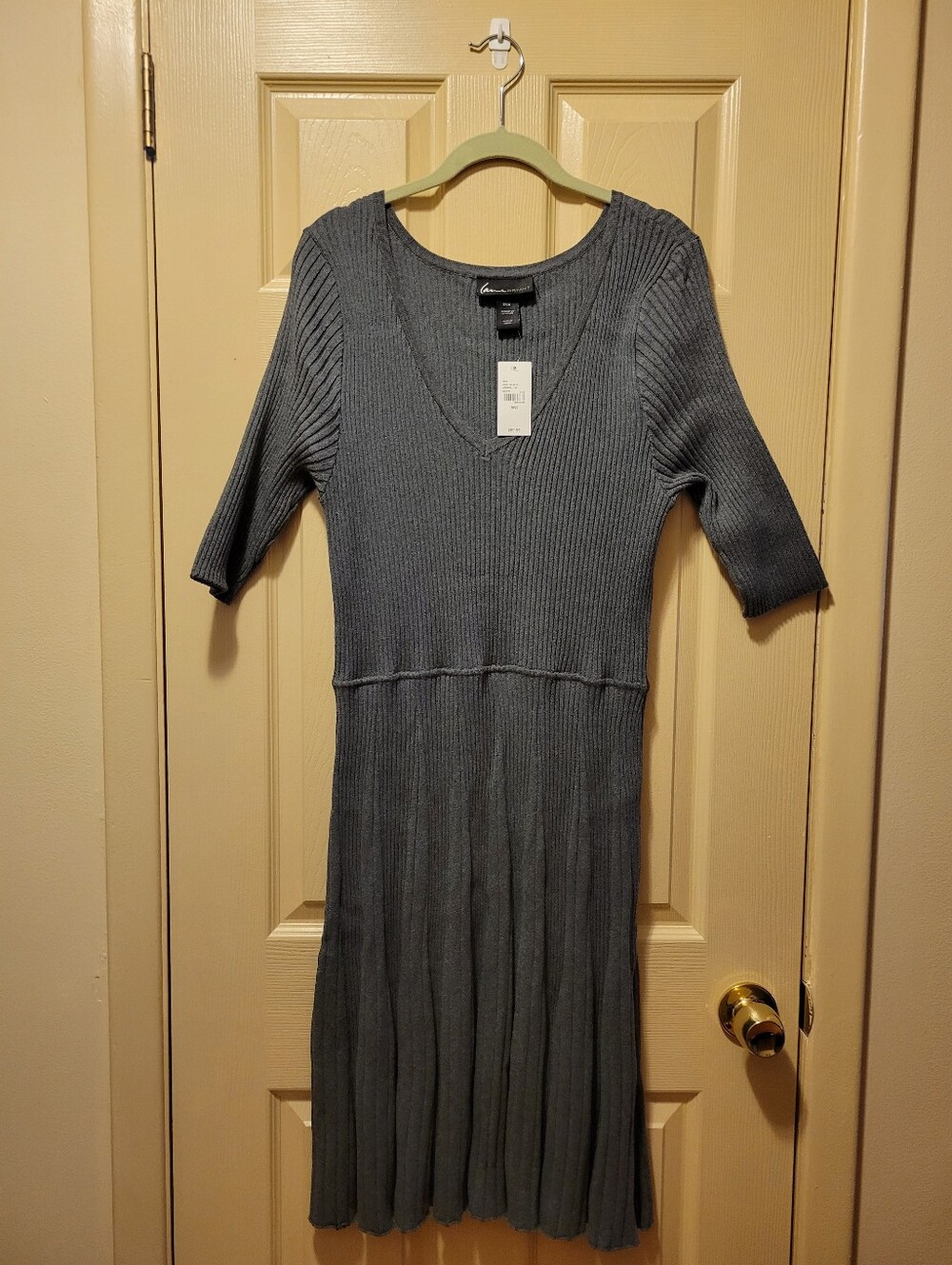 Lane Bryant Gray Elbow Sleeve Sweater Dress - Size 18/20 - New With Tags